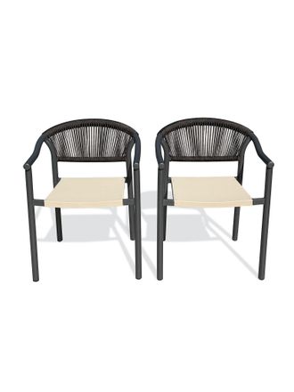 DCB Garden Sumba - Juego De 2 Sillones De Jard&iacute;n - Gris Antracita - Dcb Garden
