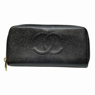 Chanel Pre-owned Wallets, female, Black, Size: ONE SIZE Pre-owned Coco Mark Long Wallet