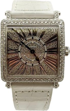Franck Muller Master Square Quartz Diamond Ladies Watch 6002 L QZ R D CD-WHT