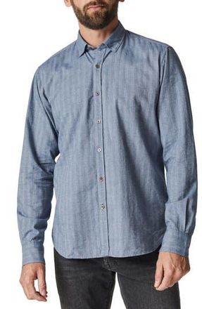 34 Heritage Cotton Herringbone Button-Up Shirt in Blue at Nordstrom Rack, Size X-Large