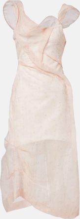 Victoria Beckham Asymmetric ruched organza midi dress
