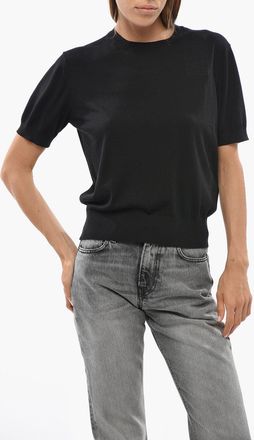 Saint Laurent Maglia Girocollo in Lana a Maniche Corte Saint Laurent