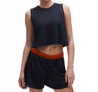 lululemon Double Layered Mesh Reversible Tank In True Navy / Autumn Rust