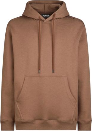 Dondup Felpa con cappuccio cotone regular fit A25 - Heren - Hoodies - Bruin - S - Katoen - Hoodies & sweatvesten