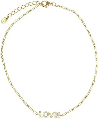 Argento Vivo Love Pave Anklet in Gold at Nordstrom