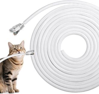 OEM Funda Flexible Para Cables Textiles De 10 Mm - 5 M - Para Perros Y Gatos - Funda Tejida Para Cables - Para Oficina, Tv, Ordenador - Blanca