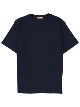 Herno Minimalistic Navy Crew Neck Cotton T-Shirt