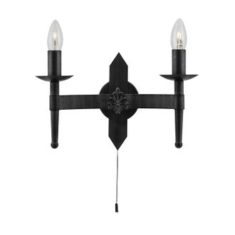 Searchlight Cartwheel - Lampada Da Parete A Candela Per Interni A 2 Luci Nera, E27 - Searchlight