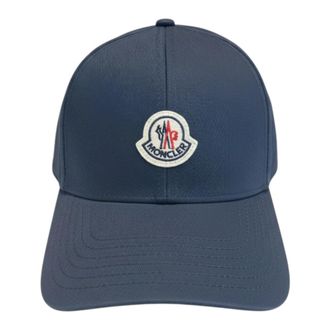 Moncler Monogram Baseball Cap - Heren - Petten - Blauw - ONE Size - Katoen - Accessoires