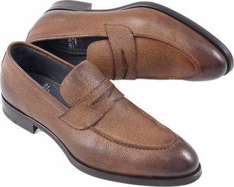 Scarpe di Bianco Mens Brera Penny Loafer In Reverse Sombrero