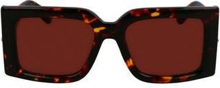 Ferragamo Prisma 55mm Modified Rectangular Sunglasses in Dark Tortoise at Nordstrom Rack