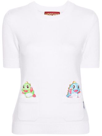 Moschino logo-tag short-sleeve top - Neutrals