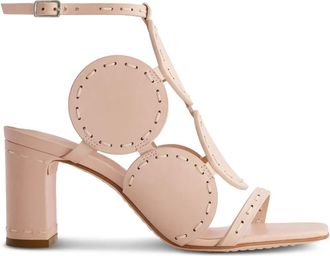 Bernardo Bernardo 1946 75mm New Moon circular-cutout sandals - women - Calf Leather/Calf Leather/Calf Leather - 6.5 - Pink