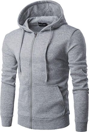 Generic Mens Cotton Padded Borg Fleece Sherpa Lined Full Zip Up Hoodie Sweatshirt Jacket Soft