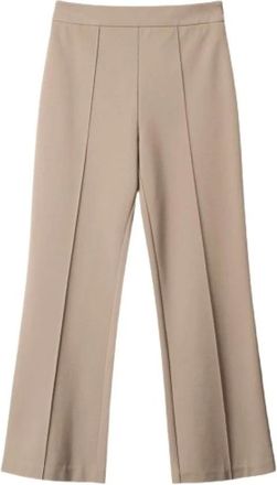 Staud Staud, Broeken, Dames, Beige, M, Stretchy Ponte Gebreide Enkelpantalon