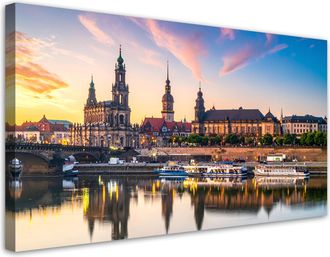 Feeby Cuadro En Lienzo, Paisaje De La Ciudad De Dresde Alemania, 100x50