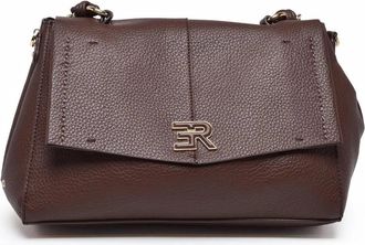 Ermanno Scervino Structured Eba Shoulder Bag with Textured Finish and Chain Strap
