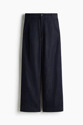 H&M Wide Regular Jeans in Dark Denim Blue at Nordstrom, Size 18