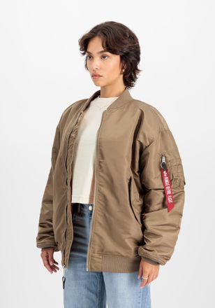 Alpha Industries Bomberjacke ALPHA INDUSTRIES MA-1 Core W, Damen, Gr. XS/S, grau (taupe), Obermaterial: 100% Nylon; Futter: 100% Nylon; F&uuml;llung: 100% Polyester, Jacken