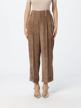 Brunello Cucinelli Pantaloni cropped a gamba larga in velluto a coste di cashmere