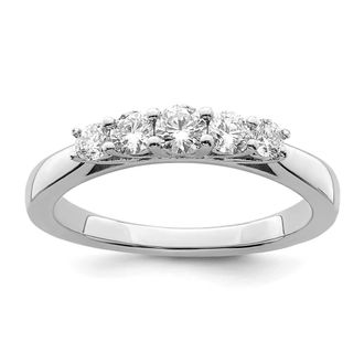 Diamond2Deal 14k White Gold Lab Grown Diamond Wedding Band Ring 1/2Ct Clarity- VS Color- D-E