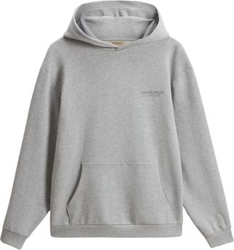 Woolrich Macro Logo Hoodie - Heren - Hoodies - Grijs - L - Hoodies & sweatvesten