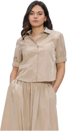 Ibana Overhemden, Dames, Beige, S, Linnen, Bonnie Top