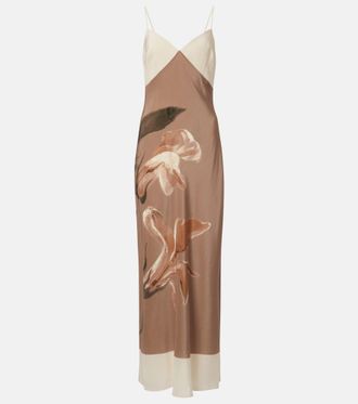 Sir. Azaliea floral silk max dress