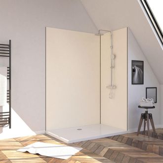 Aurlane Lote De 2 Paneles Murales De Aluminio Marfil 90+120x210cm Con Perfiles Negro