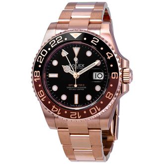 Rolex GMT-Master II Automatic Mens 18kt Everose Gold Oyster Root Beer Bezel Watch 126715BKSO