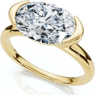 Pompeii3 Certified 2Ct Stanza Oval Diamond Engagement Ring 14k Gold or Platinum Lab Grown