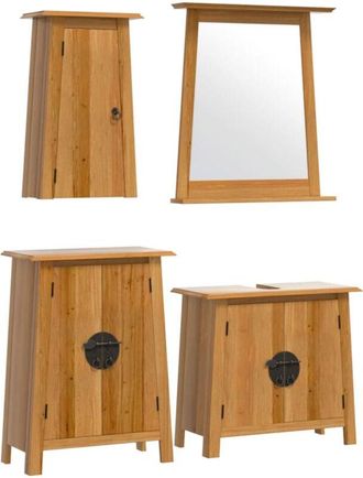vidaXL Vidaxl - Conjunto De Muebles De Ba&ntilde;o 4 Piezas Madera Maciza De Pino