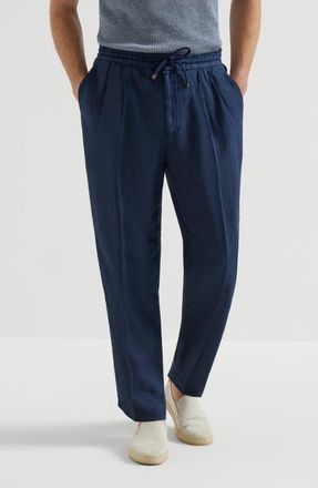 Brunello Cucinelli Trousers with drawstring in Blue at Nordstrom, Size 52 It