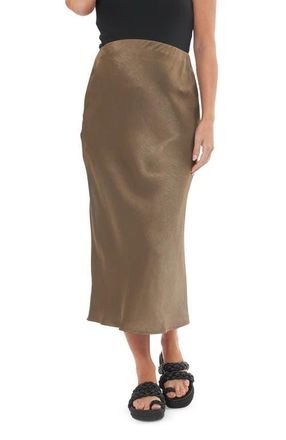 Ripe Lexie Satin Skirt in Olive at Nordstrom, Size X-Large Au