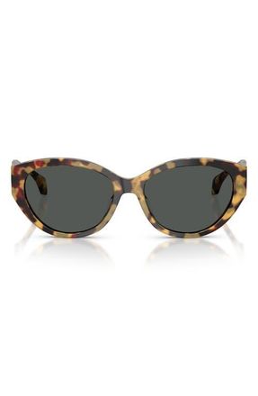 Versace 56mm Gradient Oval Sunglasses in Brown Yellow Havana/Dark Grey at Nordstrom