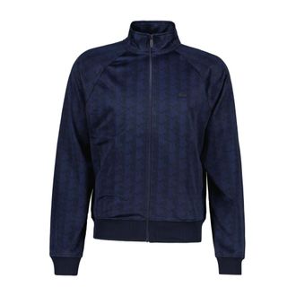 Lacoste Giacca Zip Monogram Jacquard - - Sweatshirts & Hoodies - Uomo - Blu - XL