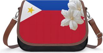 Generic Philippines Flag Sampaguita Small Womens Crossbody Bags Shoulder Handbag with Adjustable Strap for Travel