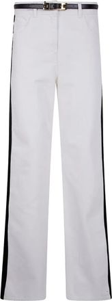 Elisabetta Franchi Jeans con banda laterale - Bianco