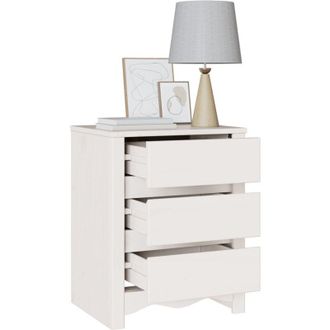 vidaXL Bedside Cabinet White 45 x 35 x 56 cm Solid pine wood Vidaxl