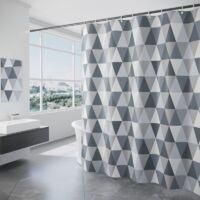 OEM Cortina De Ducha De Poli&eacute;ster, 180 X 200 Cm, Impermeable Y Resistente Al Moho, Lavable, Con Estampado Triangular
