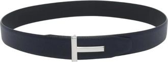Tom Ford Grain Leather T Icon Belt - Heren - Riemen - Zwart - 100 CM - Leer - Accessoires