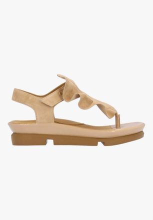 L'Amour Des Pieds Womens Vendala Ruffle Thong Sandal In Nude