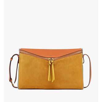 MCM Diamant 3D Shoulder Bag in Suede and Calf Leather