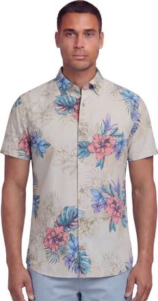 Lords of Harlech Exotic Floral Mens Knit Shirt in Exotic Floral Neutral at Nordstrom, Size Xx-Large