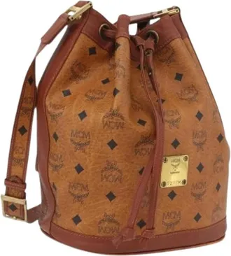MCM Pre-owned Bucket Bags, female, Brown, Size: ONE SIZE Pre-owned Bucket Bag