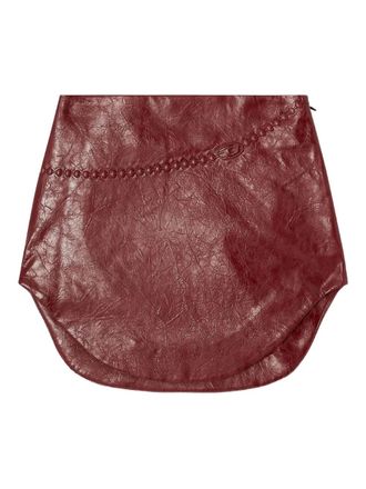 Diesel O-Hara embossed-motif mini skirt - women - Viscose/Polyurethane - 42 - Brown