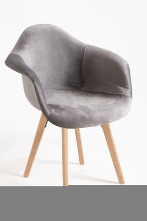 Regalos Miguel Sillas Comedor - Silla Belu Terciopelo - Gris Claro