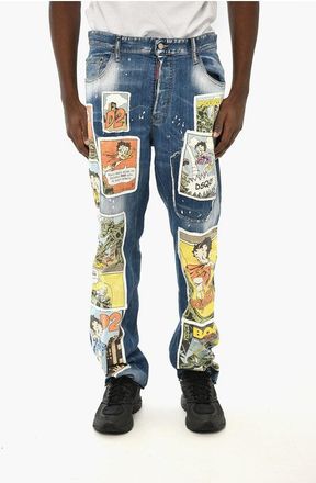 Dsquared2 Distressed Effect 624 Jeans with Betty Boop Patch 20cm size 46