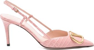 Valentino Garavani Pink VLogo Leather Pumps
