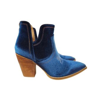 Corkys Footwear Womens Smoke Show Booties In Teal Velvet